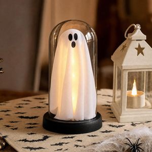 FestalMart Ghost In Glass Cloche, décoration d'Halloween, éclairage LED, alimenté par piles, blanc, 4,3 x 4,3 x 8,3 pouces - Product Image 6
