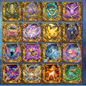 Aimant de réfrigérateur en céramique gaufré, motif Anime japonais Pokémon, doré, motif guimauve, <span class=keywords><strong>rare</strong></span>, fan art, collection 151, boîte mystère de cartes, vente en gros - Product Image 4