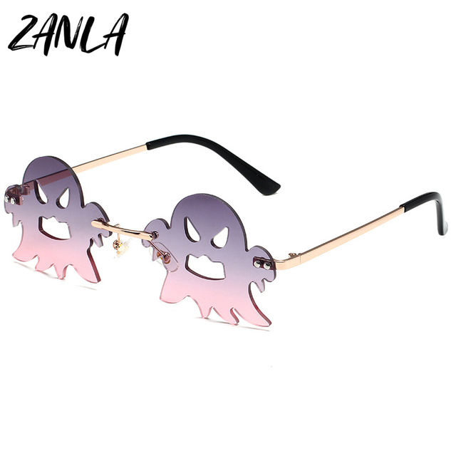 2023 Rimless Devil Sunglasses Women Men Halloween Funny Demon Ghost Sun Glasses Female Cosplay Party Prom Gift Decorative Shades