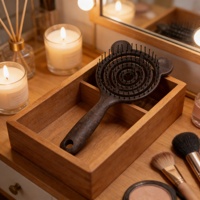 Brosse à cheveux pliable portable en forme d'ours mignon pour enfants et femmes, démêlante, antistatique, en PP et nylon, pour masser le cuir chevelu