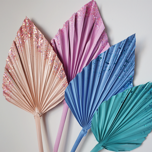 Toppers de gâteau d'anniversaire de fleurs séchées boho en gros, accessoires d'halloween, décorations de fête, fournitures de décoration de gâteau, feuilles de palmier - Product Image 1