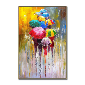 Handmade hiện đại trừu tượng vải tường nghệ thuật đầy màu sắc ô trang trí nhà Poster với chức năng chiếu - Product Image 1