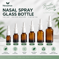 Flacon pulvérisateur nasal en verre de 5 à 100 ml avec pompe à brume fine, emballage cosmétique rechargeable pour produits de soins personnels