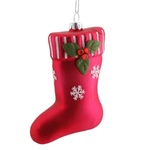 Tay Thổi Sơn Vớ Thủy Tinh Cây Giáng Sinh Trang Trí Xmas Quà Tặng Stocking Đối Với Trang Chủ Craft Đảng Treo Trang Trí