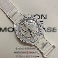 Montre à quartz OMEI co-marquée pour le commerce extérieur transfrontalier, étanche 10m, avec tachymètre, chronographe, boîtier en céramique et bracelet en plastique