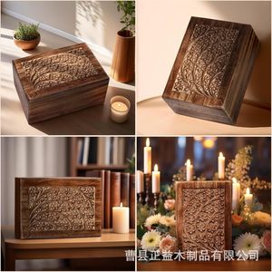 Wooden Pet <b>Urn</b> Rectangle Custom Made Durable Memorial Cremation Box For <b>Cat</b> Dog - Product Image 4