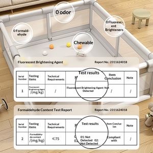 Valla de seguridad para bebés, tapete de juego grueso para gatear para niños, valla de tela para juegos de niños pequeños para sala de estar interior - Product Image 2