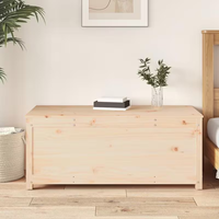 Boîte en bois grande, double usage, boîte de rangement rectangulaire en bois, boîte de rangement en bois