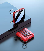 Haute capacité 10000mah batterie externe lumière LED 18650 batterie affichage de Charge rapide appareils mobiles universels portables câbles intégrés