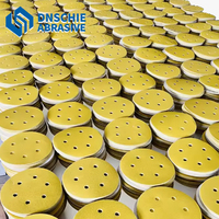 5 pouces, 6 trous, jaune, 40 pièces, 80 #   120 #   220 #   320 #   Assortiment de disques abrasifs en oxyde d'aluminium doré à fixation auto-agrippante