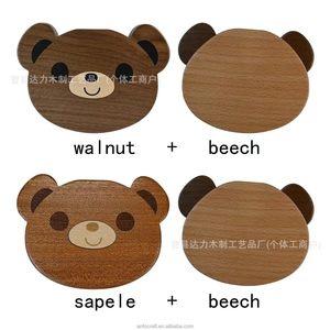 Caja de Madera para Dientes de Leche con Diseño de Oso de Dibujos Animados, Madera Maciza con Grabado para Recuerdos de Bebé - Product Image 3
