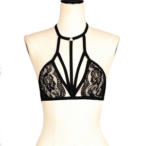 Intimo intimo in rete trasparente senza imbottitura senza fili imbracatura elastica in pizzo <span class=keywords><strong>reggiseno</strong></span> con cinturino trasparente erotico Sexy Hot Mature - Product Image 2