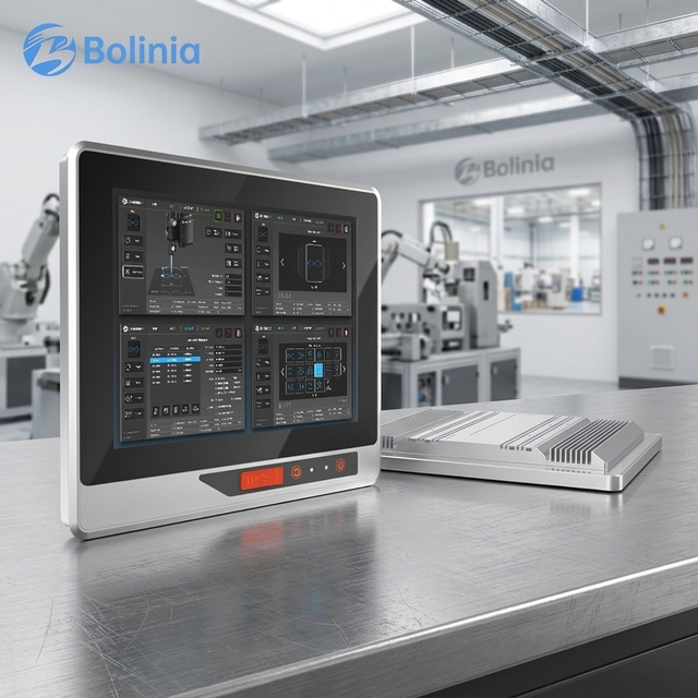 12 " Industrial Touchscreen Panel PC Embedded Wall Mount Fanless IP65 Linux Debian/Ubuntu Wi-Fi USB for Factory & Signage