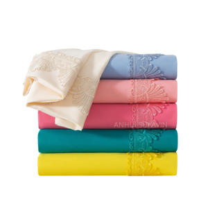 Wholesale Custom Logo King Size 6 Piece <strong>Crochet</strong> Lace Sheet <strong>Set</strong> Yellow Color 14 Inch Extra Deep Pocket <strong>Set</strong> for Hotel Luxury Soft - Product Image 6