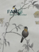 Papier peint floral et oiseaux peint à la main sur fond clair