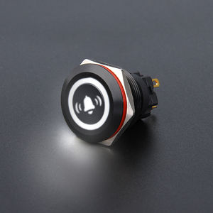 مفتاح زر LED بنمط مخصص WD22mm ، زر جرس باب IP67 لحظية من الألومينا السوداء ، مادة معدنية ، 24 فولت كحد أقصى. - Product Image 5