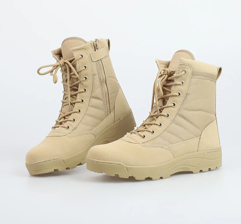 TSB09 fleece lining winter desert boots tactical boots breathable with side zip warm tactical boots thermal warm shoes