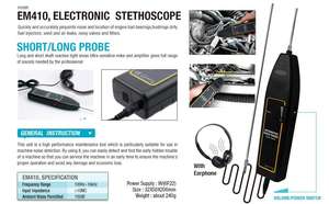 車両ツールEM410電子聴診器異常を診断するためのカーノイズファインダーエンジン故障検出器ツール - Product Image 6