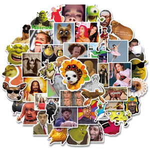 50PCS Creative funny emotions for teens skateboard frigo notebook meme stickers what you meme - Product Image 4