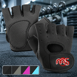 Gants de musculation sans doigts respirants avec poignée rembourrée en cuir pour la musculation et le cross-training - Product Image 3