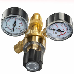 ตัวควบคุมแรงดันก๊าซอาร์กอน CO2 รุ่น CGA580 แบบสองเกจ สำหรับเชื่อม MIG TIG - Product Image 1