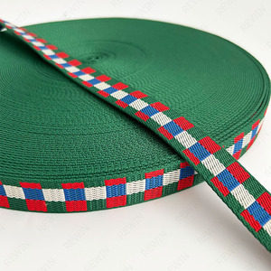 REWIN Rollo de Cinta Jacquard de Poliéster a Cuadros de 25 mm, Cinta de 1 Pulgada de Ancho, Cinta Gruesa <span class=keywords><strong>para</strong></span> Accesorios <span class=keywords><strong>para</strong></span> Mascotas, Correas <span class=keywords><strong>para</strong></span> Bolsas de Equipaje - Product Image 4