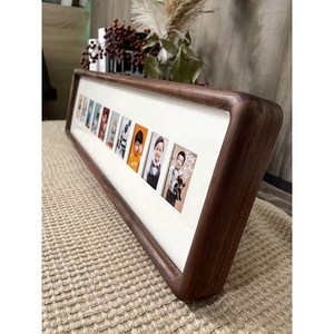 Wood Photo <b>Frame</b> 10 Grid 1 Inch Solid Walnut Rectangle Tabletop Children Baby Record Display New Chinese Style - Product Image 1