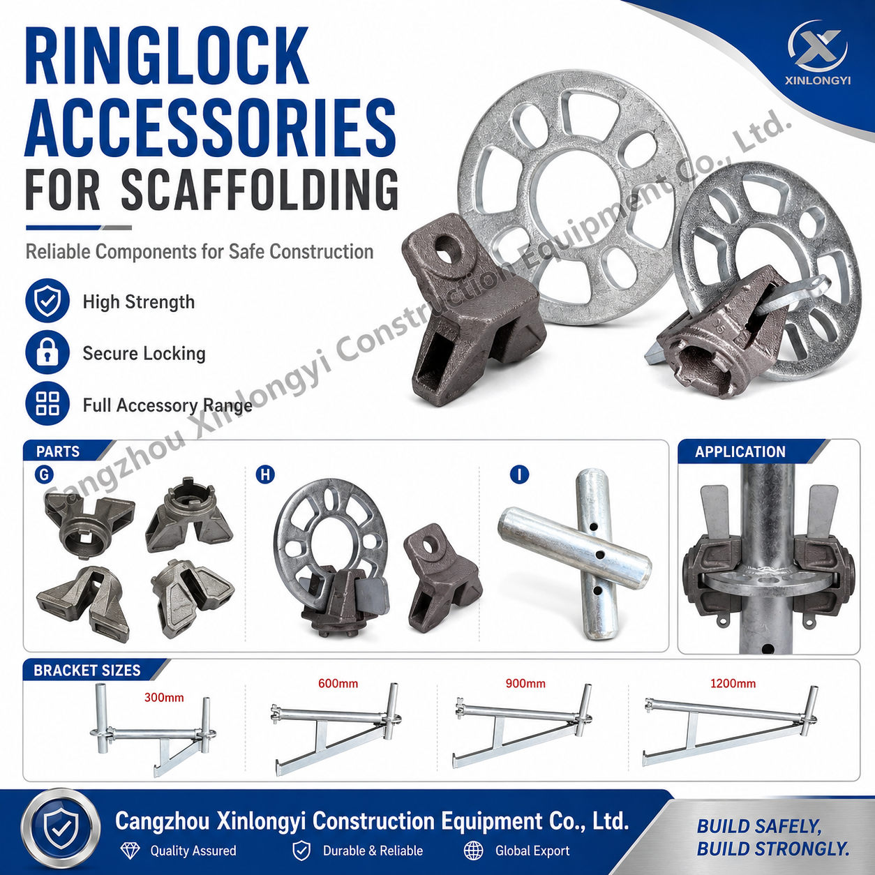 High Quality Silver Steel Flexible High-Strength Customizable Ringlock Scaffolding Accessories for Office Building · image 2