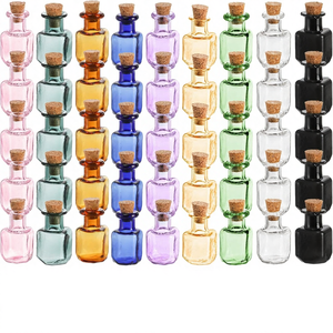 45 Peças de Mini Frascos de Vidro Quadrados Coloridos para Feitiços e Desejos, com Rolhas, Parafusos de Olho e Funis, para Artesanato DIY - Product Image 1