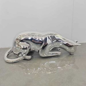 Estatua de Leopardo <span class=keywords><strong>Dorado</strong></span> de Metal, Decoración para <span class=keywords><strong>Plaza</strong></span>, Estatua de Tigre - Product Image 3