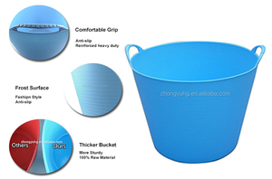 14 26L <strong>Plastic</strong> Flexi Tub Bucket, Laundry Flexible Tub <strong>Trug</strong> for Building Construction Garden Horse Feeding Household Storage - Product Image 4