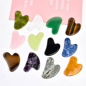 Label Pribadi Kristal Gua Sha Batu Rose Quartz Jade Guasha Pemijat Kustom Gus Sha Perawatan Kulit Wajah Nephrite Gua Sha Stein Alat - Product Image 3
