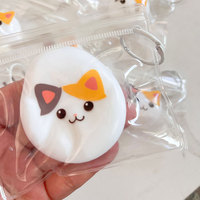Jouet Squishy Chaton Calico Mignon de Dessin Animé, Gadget à Presser Doux à Rebond Lent pour Récompense Scolaire ou Petite Attention pour Étudiants