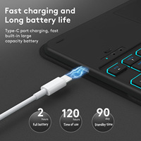 Casing penutup Keyboard pintar lampu latar 7 warna-warni dengan Touchpad untuk Samsung Galaxy tab S6 Lite 10.4 inci 2024 2022 2020