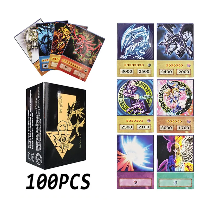 Yugioh Card 100Pcs Sheets/Box New Game king Three Fantasy Gods Classic English Board Game Card