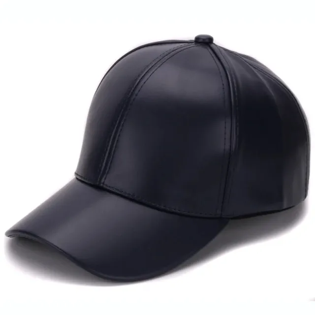 CP186 casquette de base-ball classique en PU, mode, vierge, sans logo, casquette et chapeau en cuir pour hommes et femmes