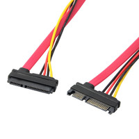Sata7 + 15 Cable de extensión macho a hembra Cable de alimentación de datos de disco duro de cobre con chaqueta de PVC y blindaje trenzado