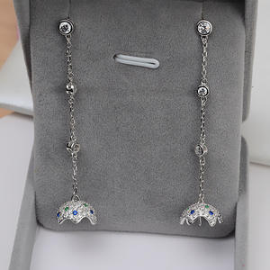 Pendientes Largos de Plata S925 con Perlas, Personalizables, DIY, Accesorios de Joyería de Cristal de 8-9 mm, Bandeja Vacía 1187 - Product Image 4