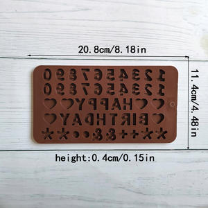 Moldes <span class=keywords><strong>de</strong></span> Silicona Rectangulares para Letras y Números, Reutilizables para Chocolate, Dulces, Símbolos <span class=keywords><strong>de</strong></span> Cumpleaños, Pasteles, Galletas y Cubitos <span class=keywords><strong>de</strong></span> Hielo - Product Image 2