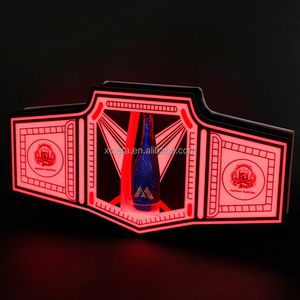 Porta Botellas de Vino Recargable con Forma de Cinturón de Campeonato LED, Exhibidor de Botellas de Licor Luminoso RGB - Product Image 4