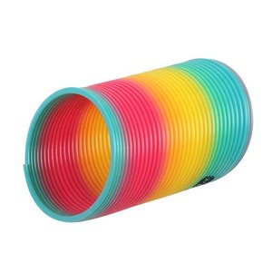 Jouet en spirale élastique arc-en-ciel, grande taille, jeu d'empilage en PVC pour enfants de 3 ans et plus, emballage en filet - Product Image 2