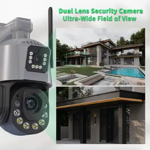 Icsee 6mp Speed Dome Draadloze Outdoor Ip Camera 36x Optische Zoom Dual Lens Ptz Wifi Webcam Ai Auto Tracking Nachtzicht Binnen