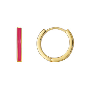 Modernos Pendientes de Aro Grandes Minimalistas de Aleación de Cobre, Chapados en Oro de 18K, Diseño de Esmalte con Incrustaciones, Forma Circular, Regalo para Mujer - Product Image 6