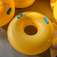 Tubes gonflables robustes à deux tubes en forme de trèfle à quatre feuilles pour parc aquatique, en PVC jaune, certifiés CE, 42''-48', garantie 3 ans