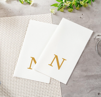 Vente chaude Serviettes en papier Airlaid personnalisées 1 plis imprimées jetables blanches pour la restauration