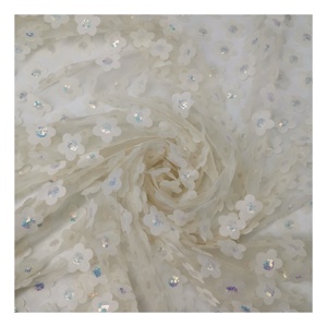 सफेद रंग 3D फूल और सेक्विन मनका कढ़ाई दुल्हन शादी की पोशाक और घूंघट कपड़े बच्चों बाल गौण स्कर्ट - Product Image 2