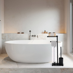 Portasciugamani <span class=keywords><strong>da</strong></span> Bagno Multifunzionale <span class=keywords><strong>in</strong></span> <span class=keywords><strong>Acciaio</strong></span> <span class=keywords><strong>Inox</strong></span>, <span class=keywords><strong>Porta</strong></span> Rotolo di <span class=keywords><strong>Carta</strong></span> <span class=keywords><strong>Igienica</strong></span> <span class=keywords><strong>da</strong></span> <span class=keywords><strong>Terra</strong></span> Resistente all'Umidità - Product Image 5