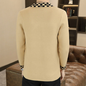 Suéter <span class=keywords><strong>Cardigan</strong></span> al por Mayor, Suéter de Punto Ajustado de Manga Larga para Hombre, Suéter de Invierno - Product Image 3