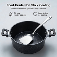Ensemble de casseroles en fonte légère 8 pièces, revêtement antiadhésif marbré, 4 tailles de casseroles (20/22/24/26 cm), compatible induction et four |   Quantité minimale de commande faible