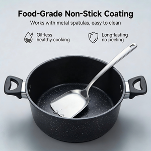 Ensemble de casseroles antiadhésives 8 pièces <span class=keywords><strong>en</strong></span> aluminium avec couvercle <span class=keywords><strong>en</strong></span> verre 20 22 24 26 cm, marbre, induction, pour cuisine - Product Image 2